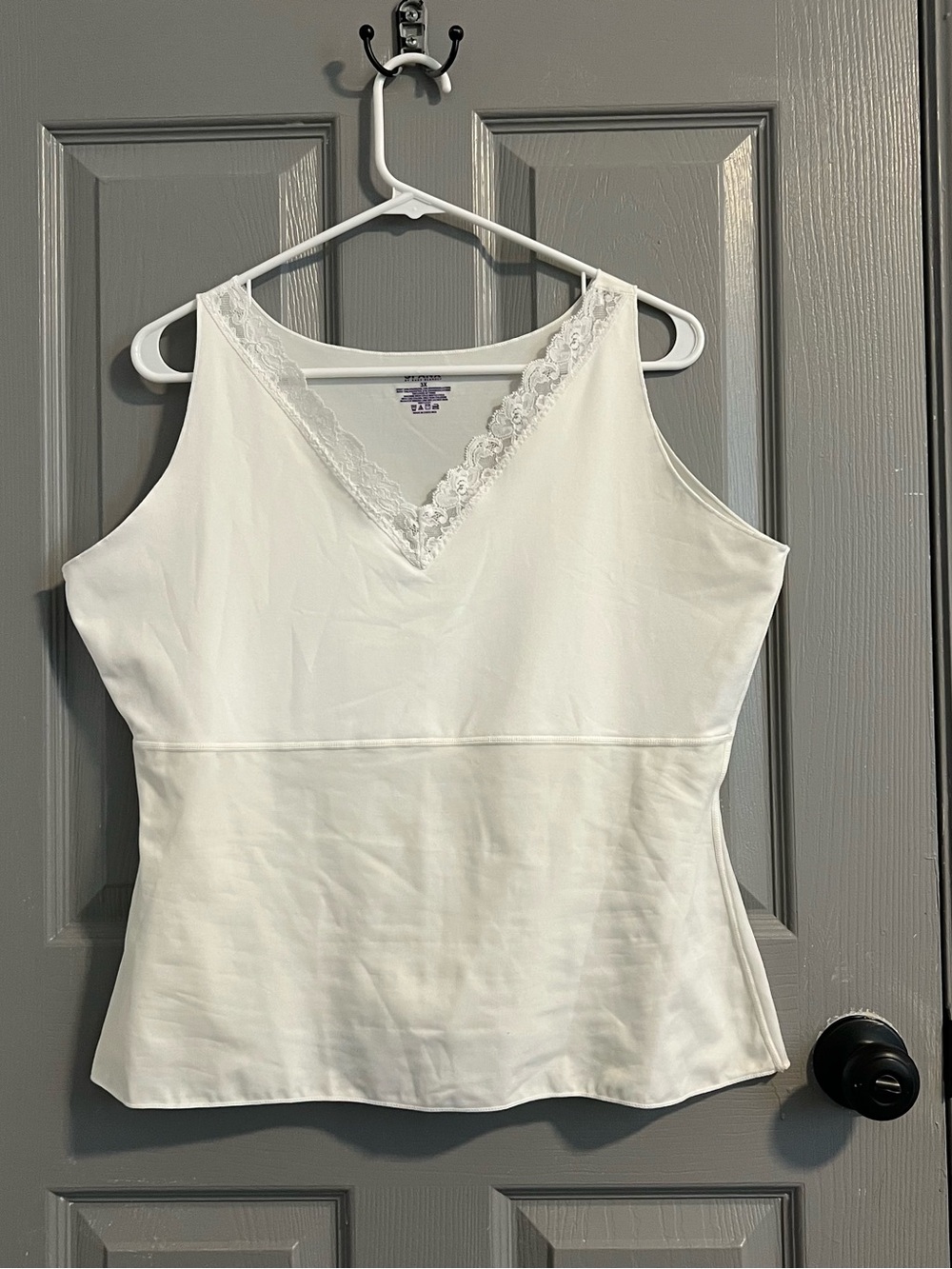 SPANX White V-Neck Lace Trim Camisole Smooth Fit Shapewear Basic